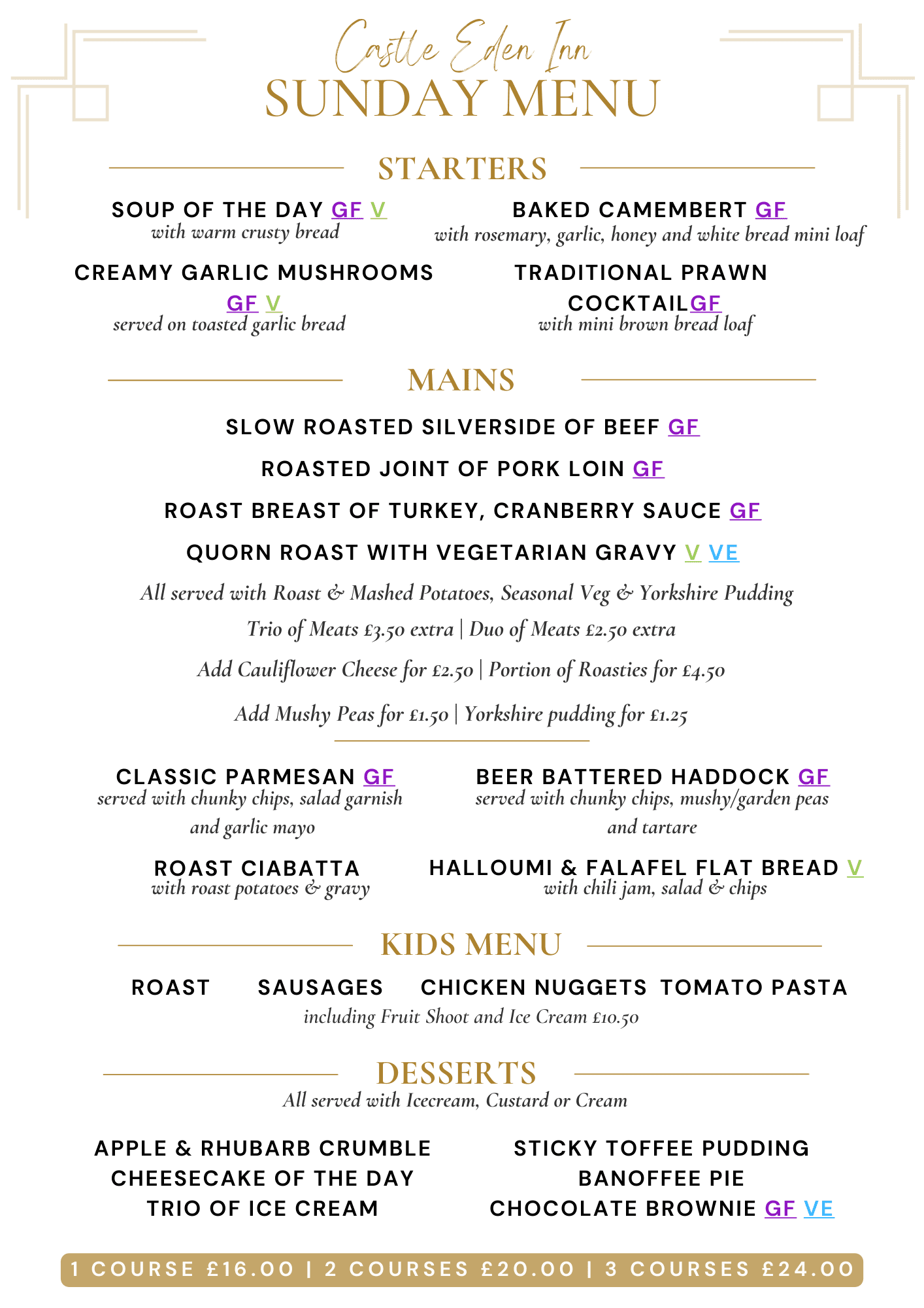 Menu – Castle Eden Inn